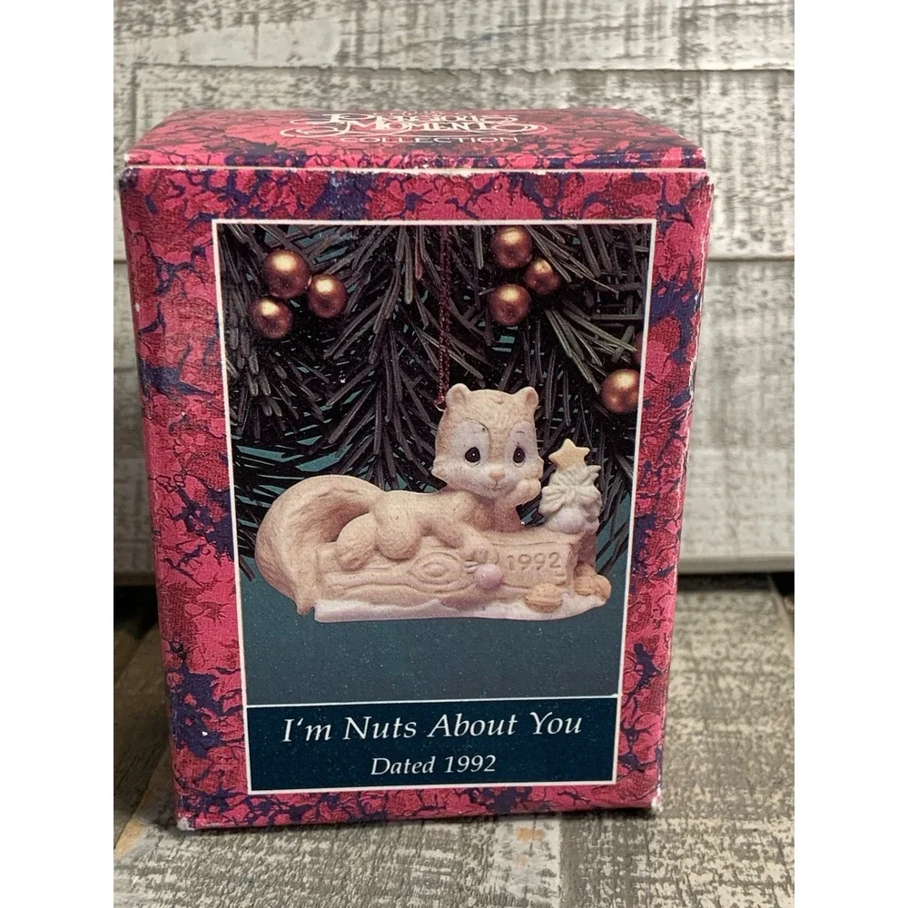 Enesco Precious Moments Im Nuts About You Squirrel 1992 Christmas Ornament